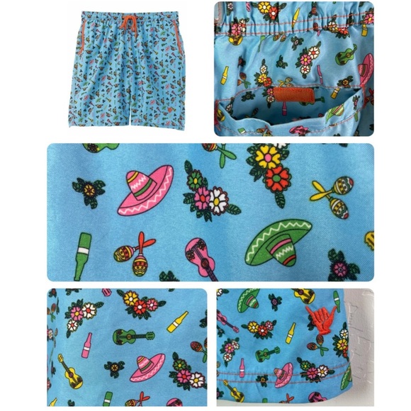 Beach Bros Cinco de Mayo Men’s Novelty Printed Swim Trunks Sombreros Size Small - Picture 14 of 15